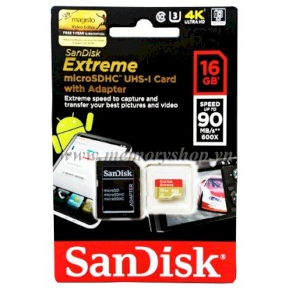 Thẻ nhớ Sandisk Micro SDHC Extreme 16GB 600X-90MB/s
