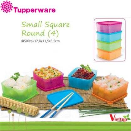 Bộ Hộp bảo quản thực phẩm Small square round - 4 hộp mã sản phẩm: 11101705