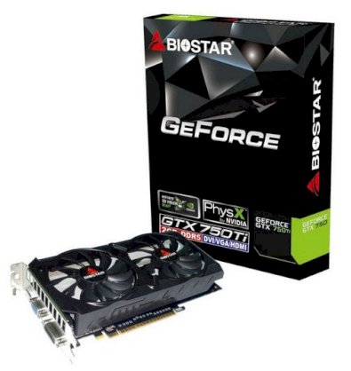 BIOSTAR GEFORCE GTX750 TI VN75T5XHX1 (NVIDIA GeForce GTX 750Ti, 2048MB DDR5, 128-bit, Support PCI-E 3.0 x16)