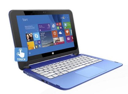Laptop HP Stream x360 - 11-p010nr (M4C63UA) (Intel Celeron N2840 2.16GHz, 2GB RAM, 32GB SSD, VGA Intel HD Graphics, 11.6 inch Touch Screen, Windows 8.1 64-bit)