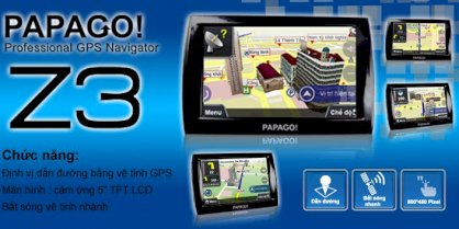GPS dẫn đường cho ô tô,xe hơi vietmap papago Z3