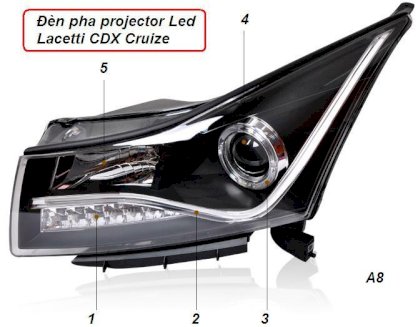 Đèn pha projector led nguyên vỏ lacetti CDX - Cruize