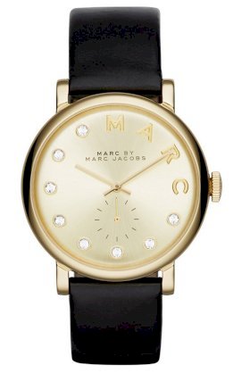 MARC JACOBS Black Leather Baker Dexter Strap 36mm  MBM1399