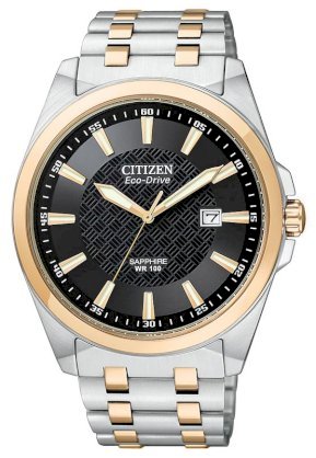 CITIZEN Citizen® Eco-DriveTM Mens Black-Dial Two-Tone Watch 40mm