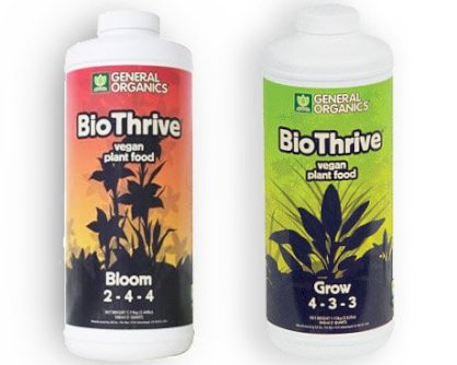 Phân bón thủy canh, phân bón sinh học BIOTHRIVE (GROW) 4-3-3 General Organics 473ml