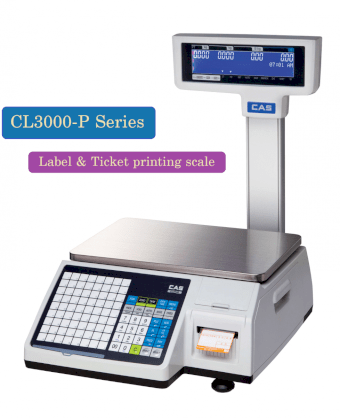 Cân siêu thị tính tiền in hóa đơn CAS CL-3000P 15kg