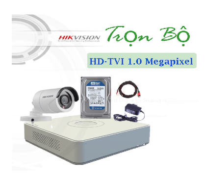 Trọn Bộ 1 Camera 1.0 Megapixel Hikvision DS-2CE16C0T-IRP + Hikvision DS-7104HGHI-E1