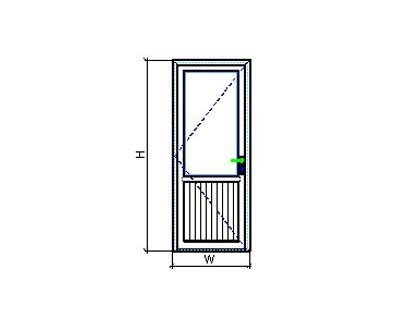 Cửa nhựa 1 cánh mở quay Queen QN1Q2-900x2200 - Kính đơn