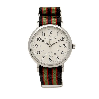 Timex - Đồng hồ thời trang Unisex dây vải Weekender (Đen phối Xanh Rêu và Đỏ T2P492-ULA-4