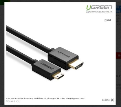 Cáp Ugreen 10117 Mini HDMI to HDMI hỗ trợ độ phân giải 4K