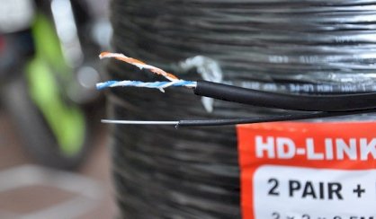 Cáp điện thoại HD-Link 2 đôi ngoài trời có thép gia cường 500M