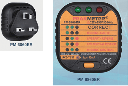 Thiết bị kiểm tra ổ cắm PEAKMETER PM6860ER