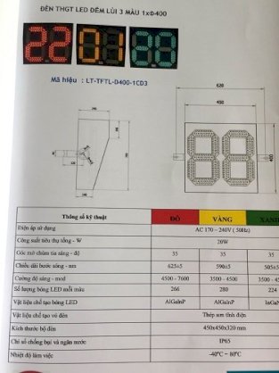 Đèn tín hiệu giao thông đếm lùi 1xD400 Ledtek LT-TFTL-D400-1CD3