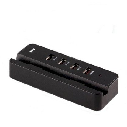 Ổ cắm sạc USB 4 cổng kiêm giá đỡ điện thoại