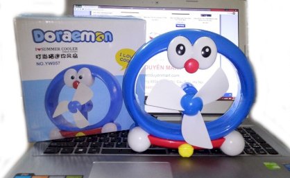 Quạt sạc USB tích điện hình Doraemon