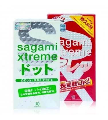 Bộ 2 hộp bao cao su Sagami Xtreme White 10 bao và Xtreme Feel Long 10 bao