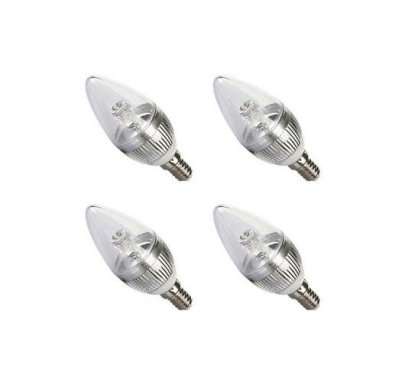 Đèn led quả nhót nhôm kính trong bộ 4 cái Gnesco 3W (Sáng vàng ấm)