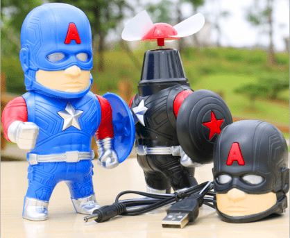 Quạt cầm tay USB hình Captain America dễ thương