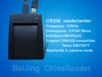 Đầu đọc ghi thẻ RFID 125 Khz CR208 chuẩn USB (USB Virtual RS232) hoặc RS232