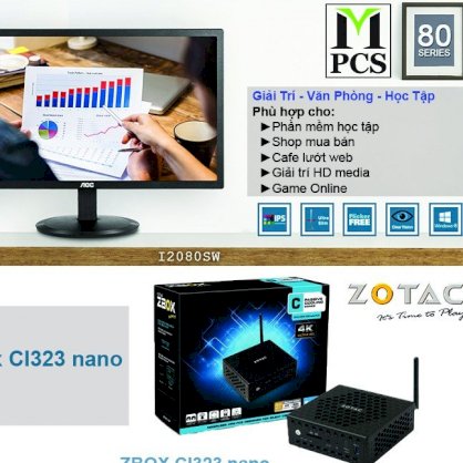 Mini PC Zotac ZBox CI323 Nano (Intel Celeron N3150 1.60GHz, RAM 2GB, SSD 120GB, VGA  Intel HD Graphics, Win 8, Không kèm màn hình)