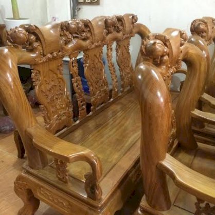 ​​​Bộ bàn ghế đào gỗ nghiến tay 12