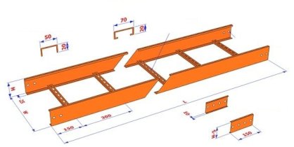 Thang cáp điện thẳng Cable Ladder (Dài 3.0m x Dày 1.5mm)