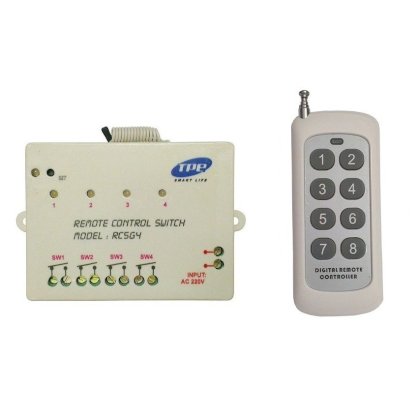 Bộ công tắc điều khiển từ xa 4 thiết bị TPE RC5G4 + Remote 8 nút 315Mhz R2.5