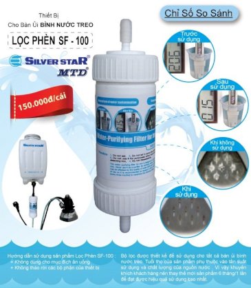 Thiết bị lọc sạch nước cho bàn ủi bình nước treo Silver Star SF-100