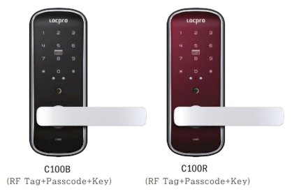 Khóa cửa điện tử LOCPRO C100B3 (thẻ từ + mã số + chìa khóa cơ)