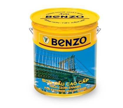Sơn dầu sắt thép Alkyd Benzo 17.5 lít phủ màu vàng chanh BZ320