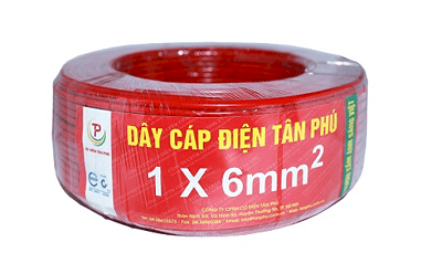 Dây đồng mềm một ruột Tân Phú 450/750V CU/ PVC 1x6mm