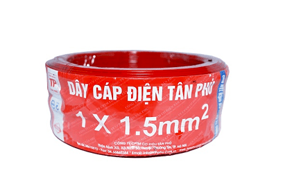 Dây đồng mềm một ruột Tân Phú 450/750V CU/ PVC 1x1.5mm