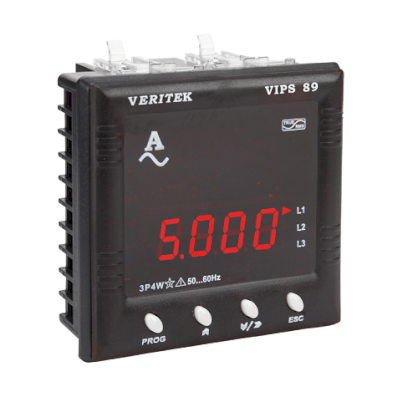 Đồng hồ đo dòng điện và điện áp 3 pha hiển thị dạng LED VERITEK - VIPS 89