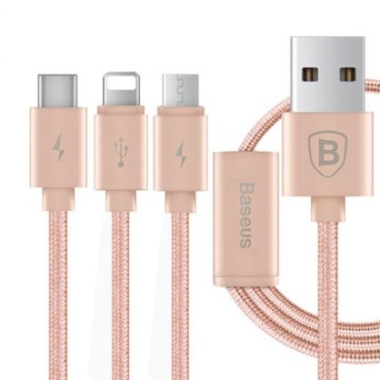 Cáp 3 đầu Lightning MICRO USB+TYPE-C Baseus 1.2M