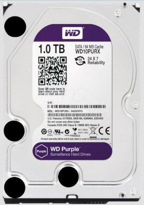 Western Digital Caviar Purple - 1TB - IntelliPower - 64MB cache - Sata 6 Gb/s (WD10PURX)