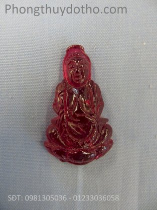 Mặt dây chuyền - Phật bà quan âm đá topaz dài 3,6*2,1cm