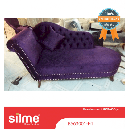 Sofa thư giãn relax sofa giường đính hạt Sitme vải màu tím than