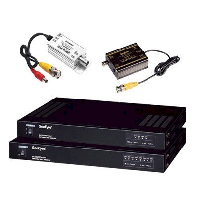 Bộ thu phát tín hiệu video+cấp nguồn+chống nhiễu cho camera AHD/TVI/Analog trên cáp đồng trục: SC-MVCP1001