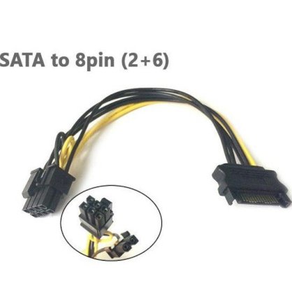 Cáp nguồn SATA to 8pin (2+6)