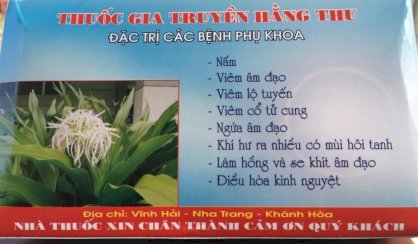 Thuốc chữa bệnh phụ khoa, nam khoa Đông y Hằng Thu dạng bột