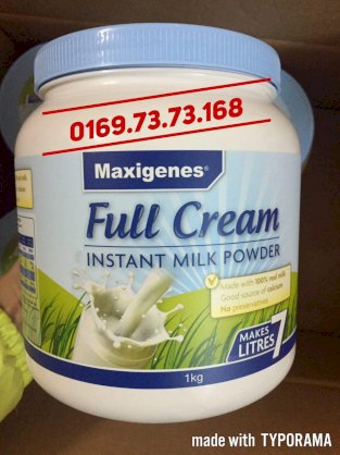 Sữa bột Maxigenes Full cream 1Kg