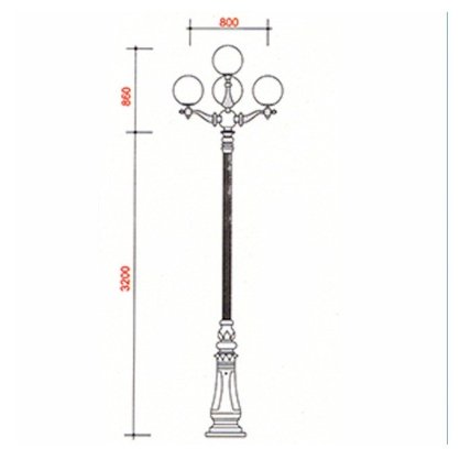 Cột đèn sân vườn DC06 CH07-4 D400