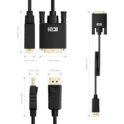 Cáp chuyển displayport to dvi ICZI (90059)