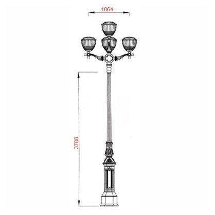Cột đèn sân vườn SVlighting DC05B CH07-4 TuyLip