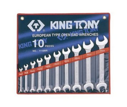 Bộ cờ lê 2 đầu mở 10 chiếc 6x7-25x28mm Kingtony 1110MR