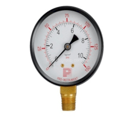 Đồng hồ áp suất thép, không dầu Pro Instrument  - 8 inch