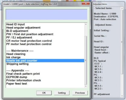 Phần mềm Reset Counter máy in Epson L1800 ( 1430NC )