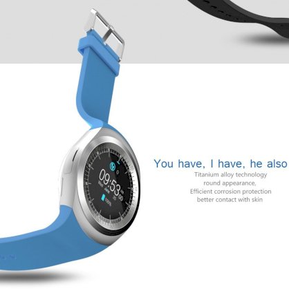Đồng hồ thông minh Smartwatch mặt tròn Y1 (xanh dương)