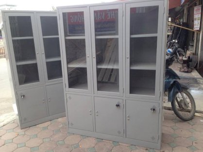 Tủ sắt 3 cánh kính 1830x1350x 450