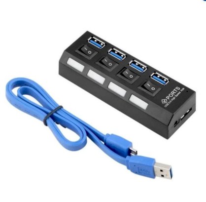 Hub 3.0 Chia USB Thành 4 Cổng USB 3.0 Có Công Tắc OEM (Đen)  